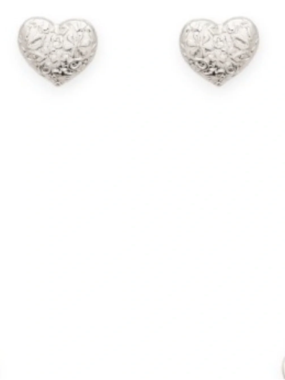 Silver Heart Stud Earrings - Elegant Women's Jewelry